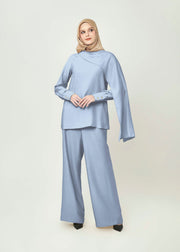 Asym Draped Sets - Powder Blue by Minnaba